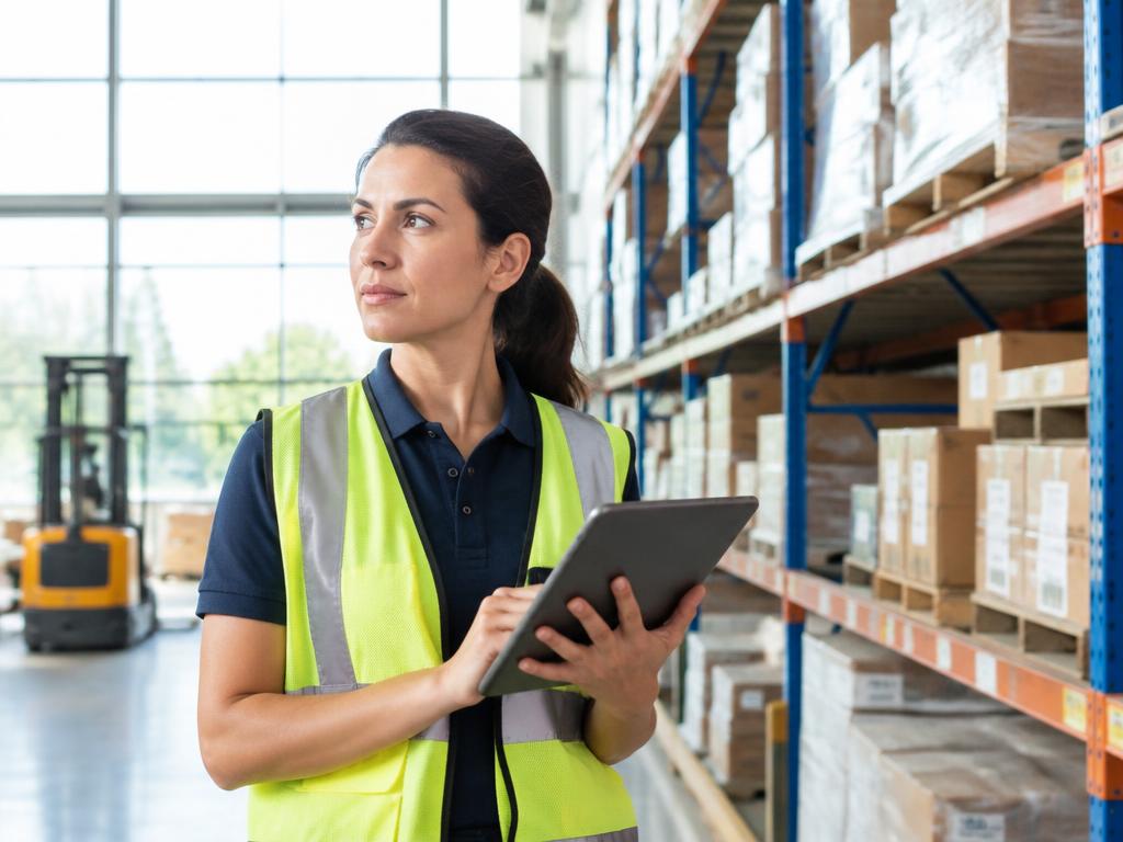 Logistics professional in a warehouse